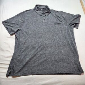 Duluth Trading Polo Shirt Mens 2XL Gray Short Sleeve Relaxed Fit